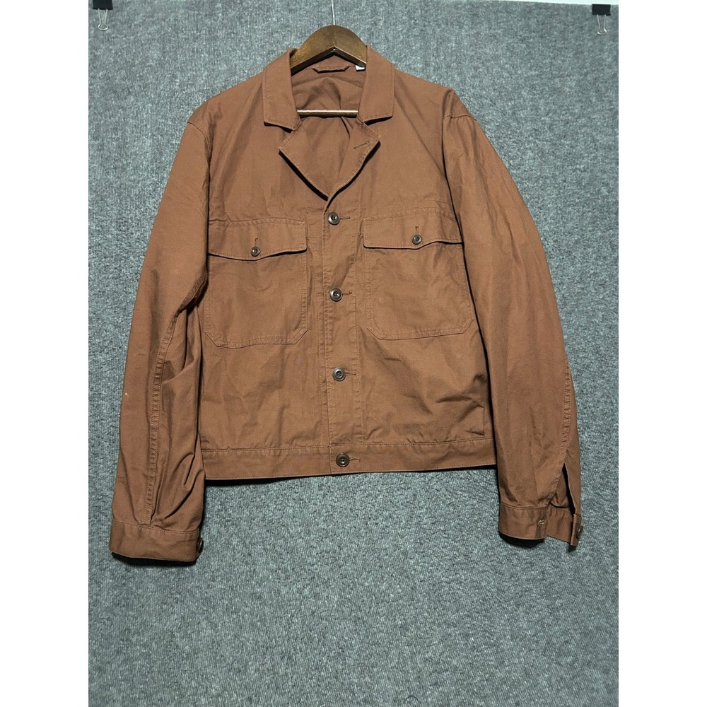 Uniqlo chore jacket mens medium bronze medium cotton pockets